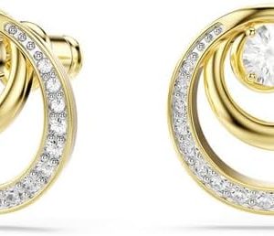 Swarovski Hyperbola Kollektion, Rundschliff, Weiß, Goldfarben beschichtet Hyperbola Ohrstecker