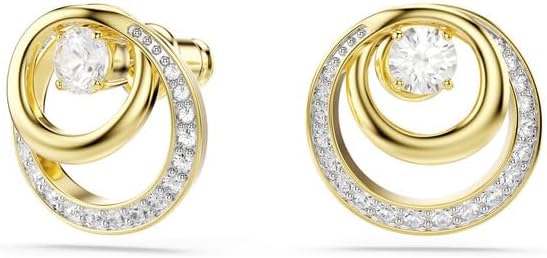 Swarovski Hyperbola Kollektion, Rundschliff, Weiß, Goldfarben beschichtet Hyperbola Ohrstecker