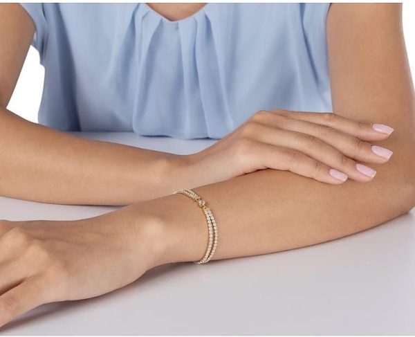 JETTE Damen-Armband 925er Silber 123 Zirkonia 32017440 gelbgold One Size