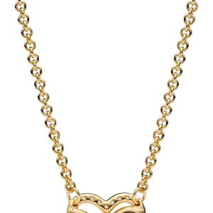 Pandora Moments Halskette Ewigkeitsherz, 14-karätig vergoldet, mit klarem Cubic Zirkonia Moderner