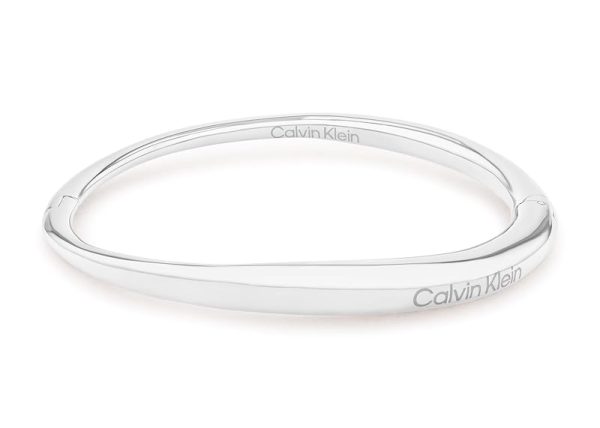 Calvin Klein Bangle Armband für Damen Kollektion ELONGATED DROPS aus Edelstahl - Erhältlich in Silber oder Gold Argento (Silver)