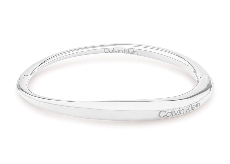 Calvin Klein Bangle Armband für Damen Kollektion ELONGATED DROPS aus Edelstahl - Erhältlich in Silber oder Gold Argento (Silver)