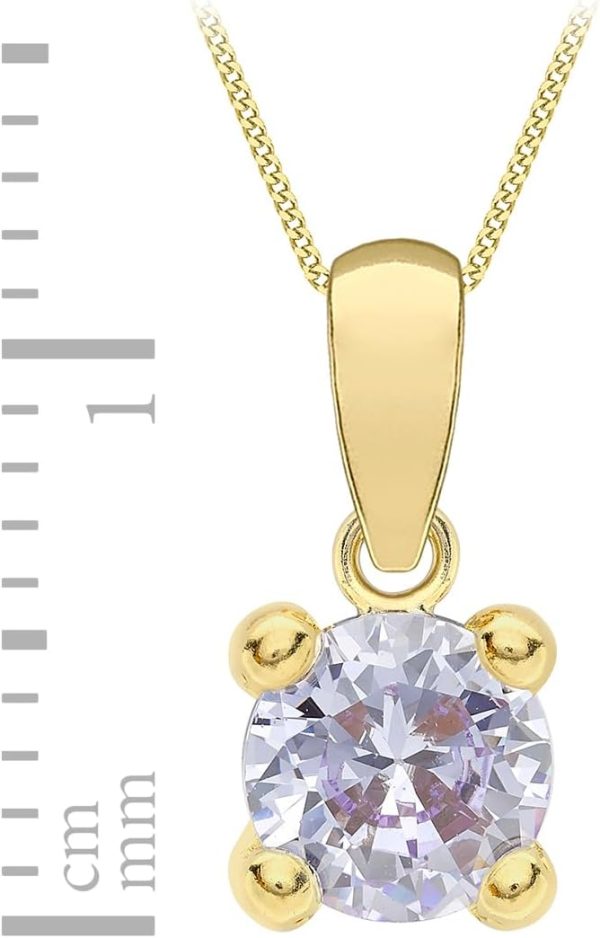 Amazon Essentials Halskette mit Anhänger aus 9-Karätigem Gold mit Geburtsstein (ehemals Amazon Collection) Lila/Juni