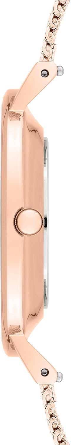LIEBESKIND BERLIN Damenuhr – Runde Quarzuhr 34 mm – Mesharmband – 5 ATM wasserdicht – Elegant – In verschiedenen Farben erhältlich Roségold, Weiß