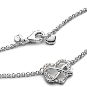 Pandora Moments Halskette Ewigkeitsherz, 14-karätig vergoldet, mit klarem Cubic Zirkonia Modernes