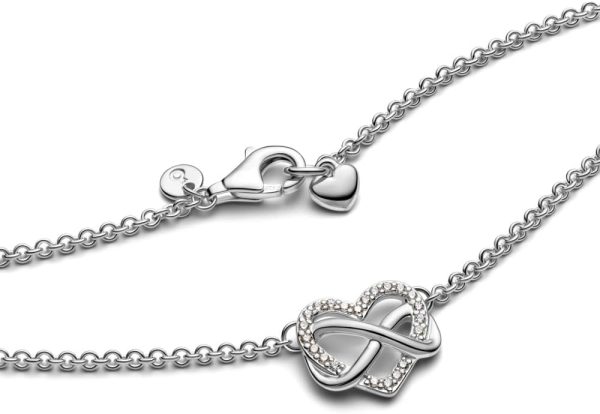 Pandora Moments Halskette Ewigkeitsherz, 14-karätig vergoldet, mit klarem Cubic Zirkonia Modernes