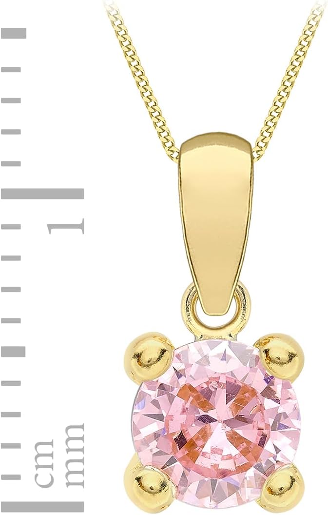 Amazon Essentials Halskette mit Anhänger aus 9-Karätigem Gold mit Geburtsstein (ehemals Amazon Collection) Rosa/Oktober