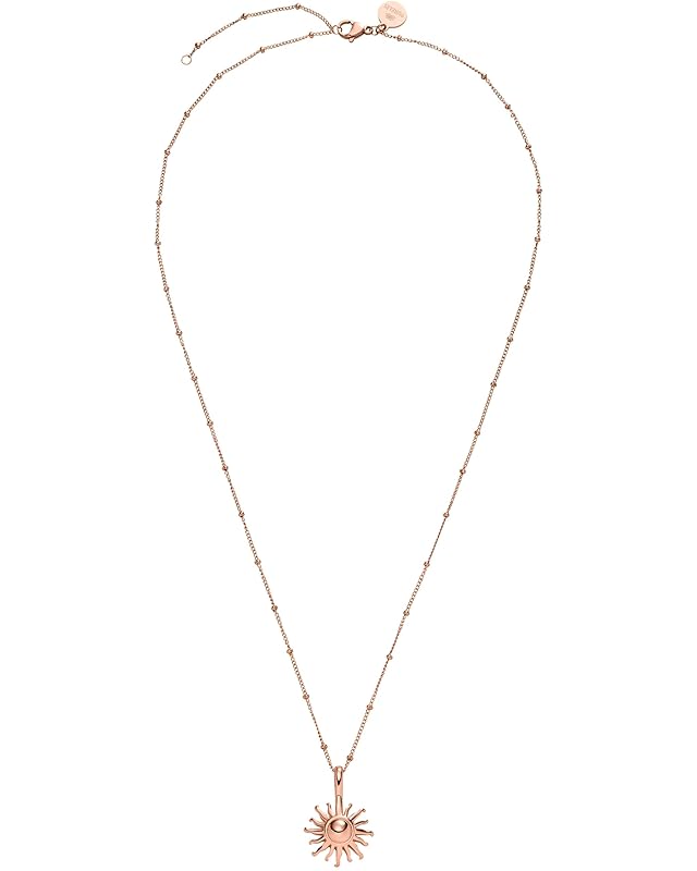 Purelei Sun Kette Damen – Halskette Damen aus langlebigem Edelstahl – Wasserfeste Kette mit Anhänger – 50-55 cm Länge verstellbar – Halskette für deinen individuellen Look Roségold