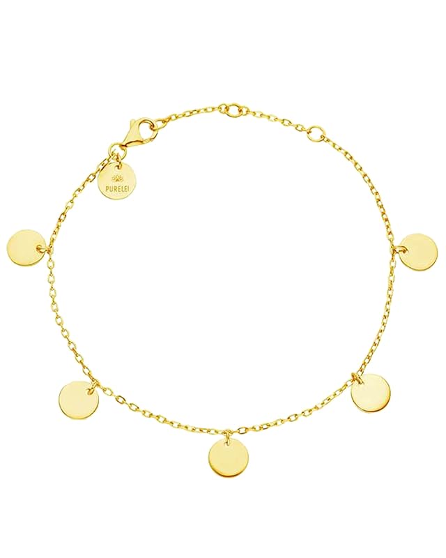 Purelei Kalea Armband – Elegantes, verspieltes Damen Armband mit Plättchen – Edelstahl – Verstellbare Länge 16/17,5/19 cm – Hawaiianisch inspiriert & wasserfest Gold
