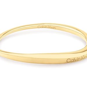 Calvin Klein Bangle Armband für Damen Kollektion ELONGATED DROPS aus Edelstahl - Erhältlich in Silber oder Gold Oro (Gold)
