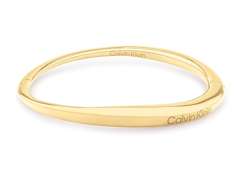 Calvin Klein Bangle Armband für Damen Kollektion ELONGATED DROPS aus Edelstahl - Erhältlich in Silber oder Gold Oro (Gold)