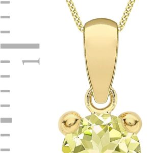 Amazon Essentials Halskette mit Anhänger aus 9-Karätigem Gold mit Geburtsstein (ehemals Amazon Collection) Hellgelb/August