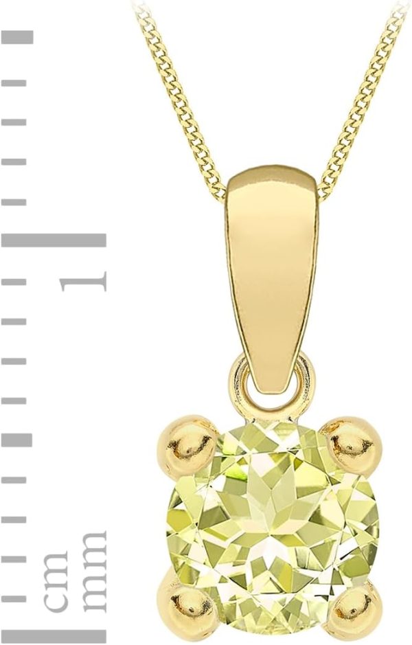 Amazon Essentials Halskette mit Anhänger aus 9-Karätigem Gold mit Geburtsstein (ehemals Amazon Collection) Hellgelb/August