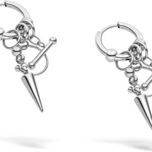 LIEBESKIND BERLIN Urban Chic Ohrring - Creole aus Edelstahl - 3,8 cm - Scharnierverschluss - wasserfest & hautfreundlich Silber