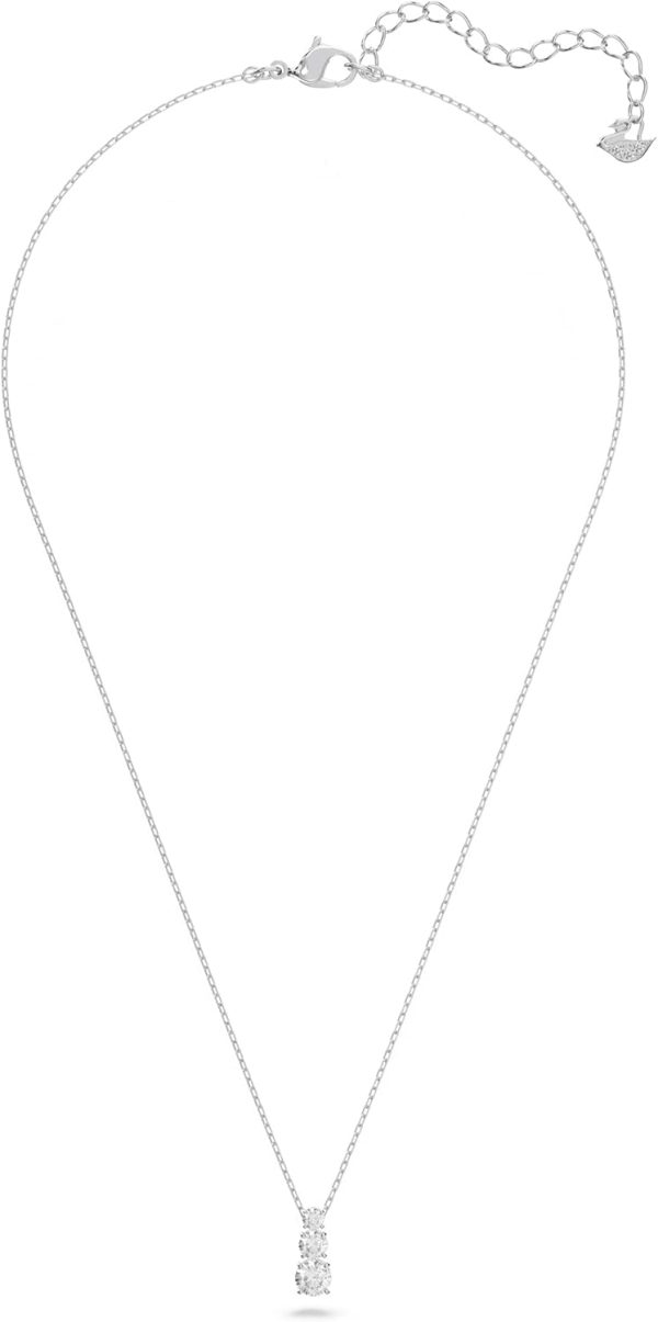 Swarovski Stilla Attract Trilogy Anhänger, Rund, Weiss, Rhodiniert