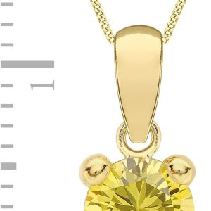 Amazon Essentials Halskette mit Anhänger aus 9-Karätigem Gold mit Geburtsstein (ehemals Amazon Collection) Gelb/November