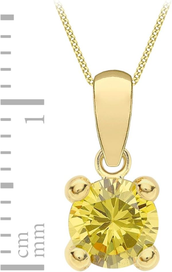 Amazon Essentials Halskette mit Anhänger aus 9-Karätigem Gold mit Geburtsstein (ehemals Amazon Collection) Gelb/November