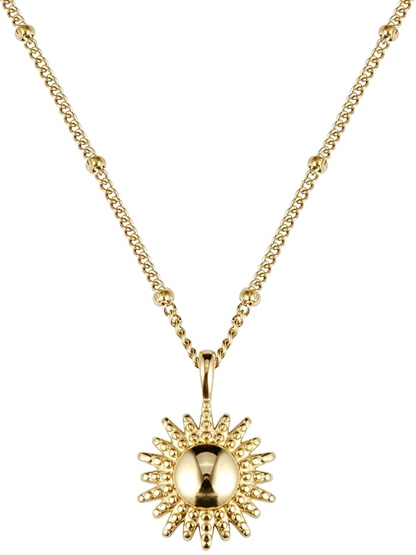 BONNYBIRD® Wasserfeste Edelstahl Kette Sonne Damen in Silber, Gold & Roségold, 100% Wasserfest & Hautverträglich BonnySun BonnySun Gold