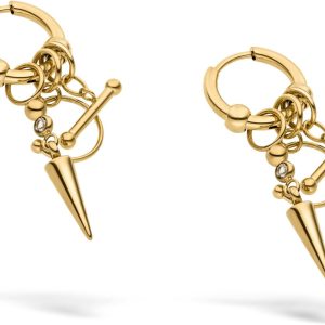 LIEBESKIND BERLIN Urban Chic Ohrring - Creole aus Edelstahl - 3,8 cm - Scharnierverschluss - wasserfest & hautfreundlich Gold