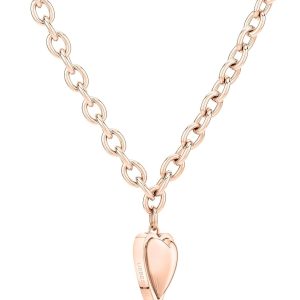 LIEBESKIND BERLIN Damen Schmuck mit Herz - Funkelnde Kette roségold