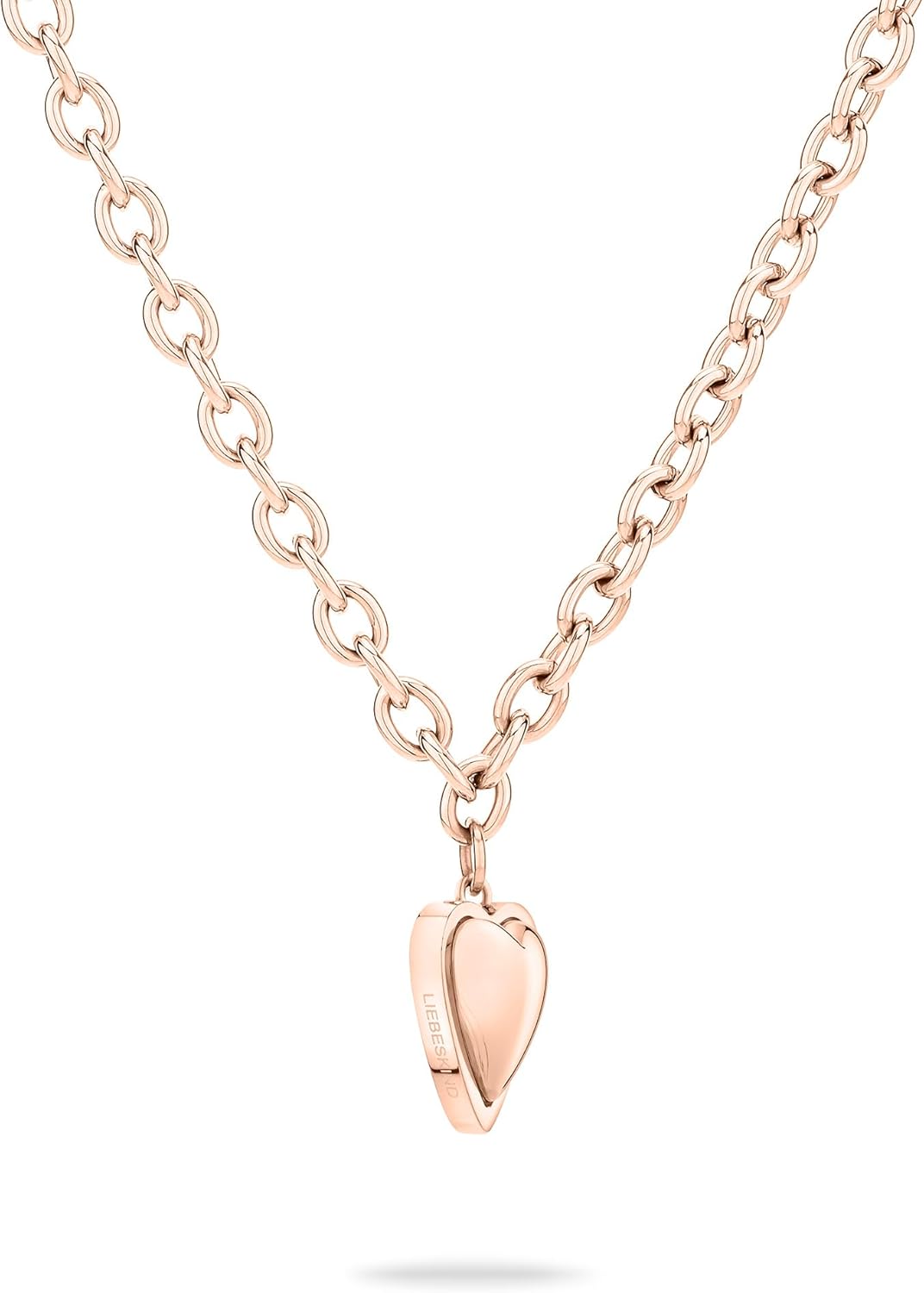 LIEBESKIND BERLIN Damen Schmuck mit Herz - Funkelnde Kette roségold
