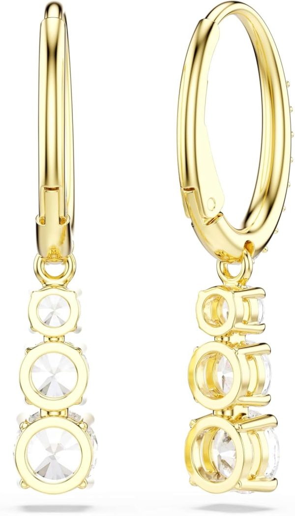 Swarovski Stilla Kollektion Hängeohrringe Goldfarben beschichtet Weiß