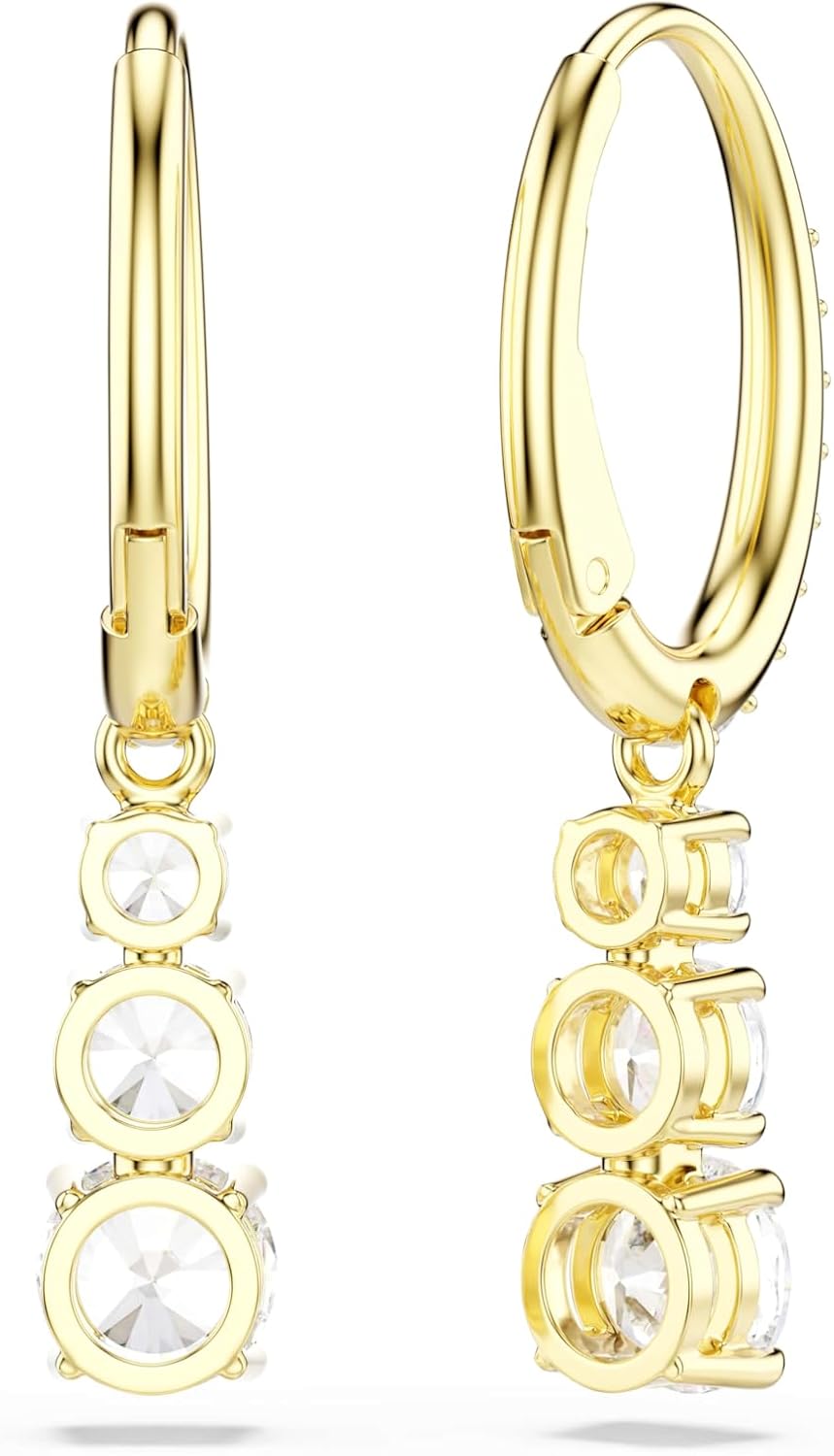 Swarovski Stilla Kollektion Hängeohrringe Goldfarben beschichtet Weiß