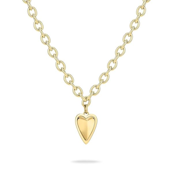 LIEBESKIND BERLIN Damen Schmuck mit Herz - Funkelnde Kette Gold