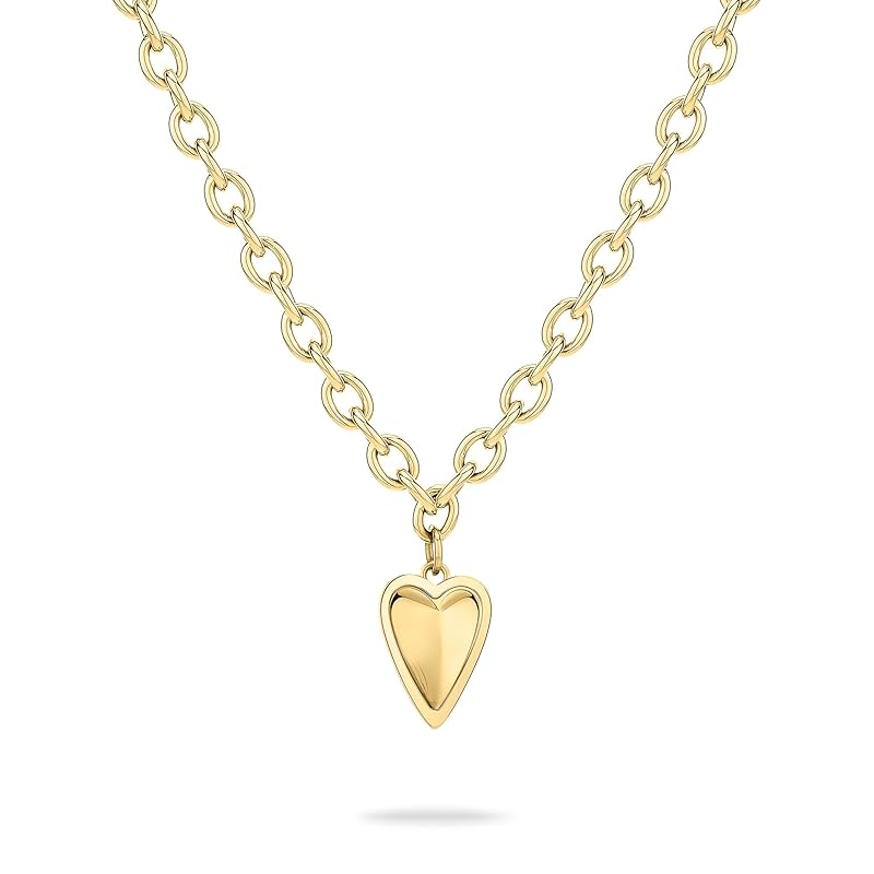 LIEBESKIND BERLIN Damen Schmuck mit Herz - Funkelnde Kette Gold