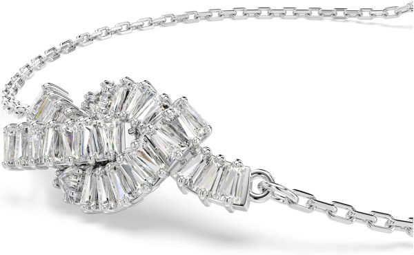 Swarovski Matrix Kollektion, Knoten, Weiß, Rhodiniert Matrix Armband