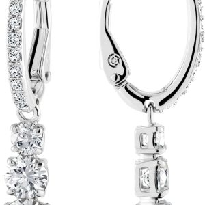 Swarovski Stilla Kollektion Hängeohrringe Rhodiniert Weiß