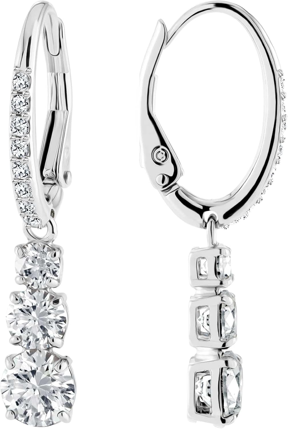 Swarovski Stilla Kollektion Hängeohrringe Rhodiniert Weiß