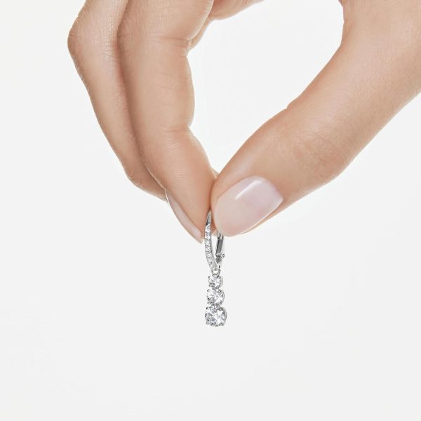 Swarovski Stilla Kollektion Hängeohrringe Rhodiniert Weiß
