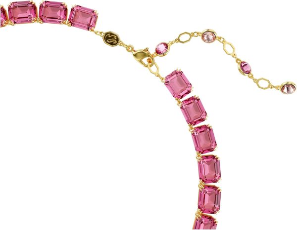 Swarovski Millenia Kollektion Halskette Millenia Tennis Halskette Goldfarben plattiert Rosa