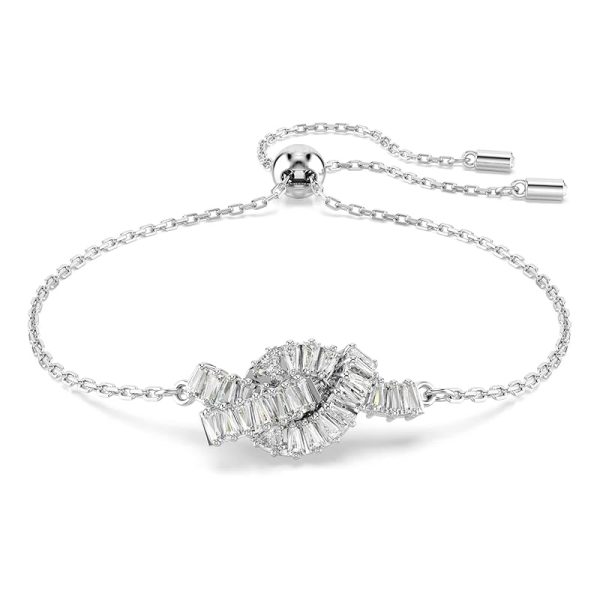 Swarovski Matrix Kollektion, Knoten, Weiß, Rhodiniert Matrix Armband