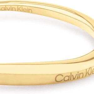 Calvin Klein Bangle Armband für Damen Kollektion ELONGATED DROPS aus Edelstahl - Erhältlich in Silber oder Gold Oro (Gold)