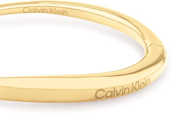 Calvin Klein Bangle Armband für Damen Kollektion ELONGATED DROPS aus Edelstahl - Erhältlich in Silber oder Gold Oro (Gold)