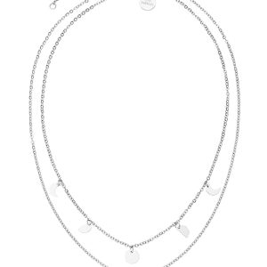 Purelei Luna Kette Damen – Halskette Damen aus langlebigem Edelstahl – Wasserfeste Kette mit Anhänger – 40-45 cm Länge verstellbar – Halskette für deinen individuellen Look Silber