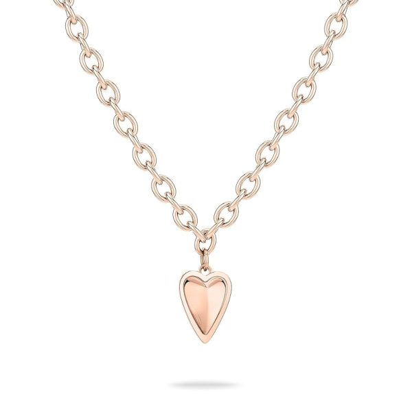 LIEBESKIND BERLIN Damen Schmuck mit Herz - Funkelnde Kette roségold