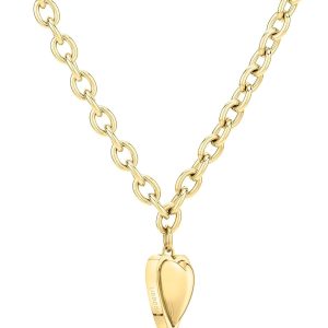 LIEBESKIND BERLIN Damen Schmuck mit Herz - Funkelnde Kette Gold