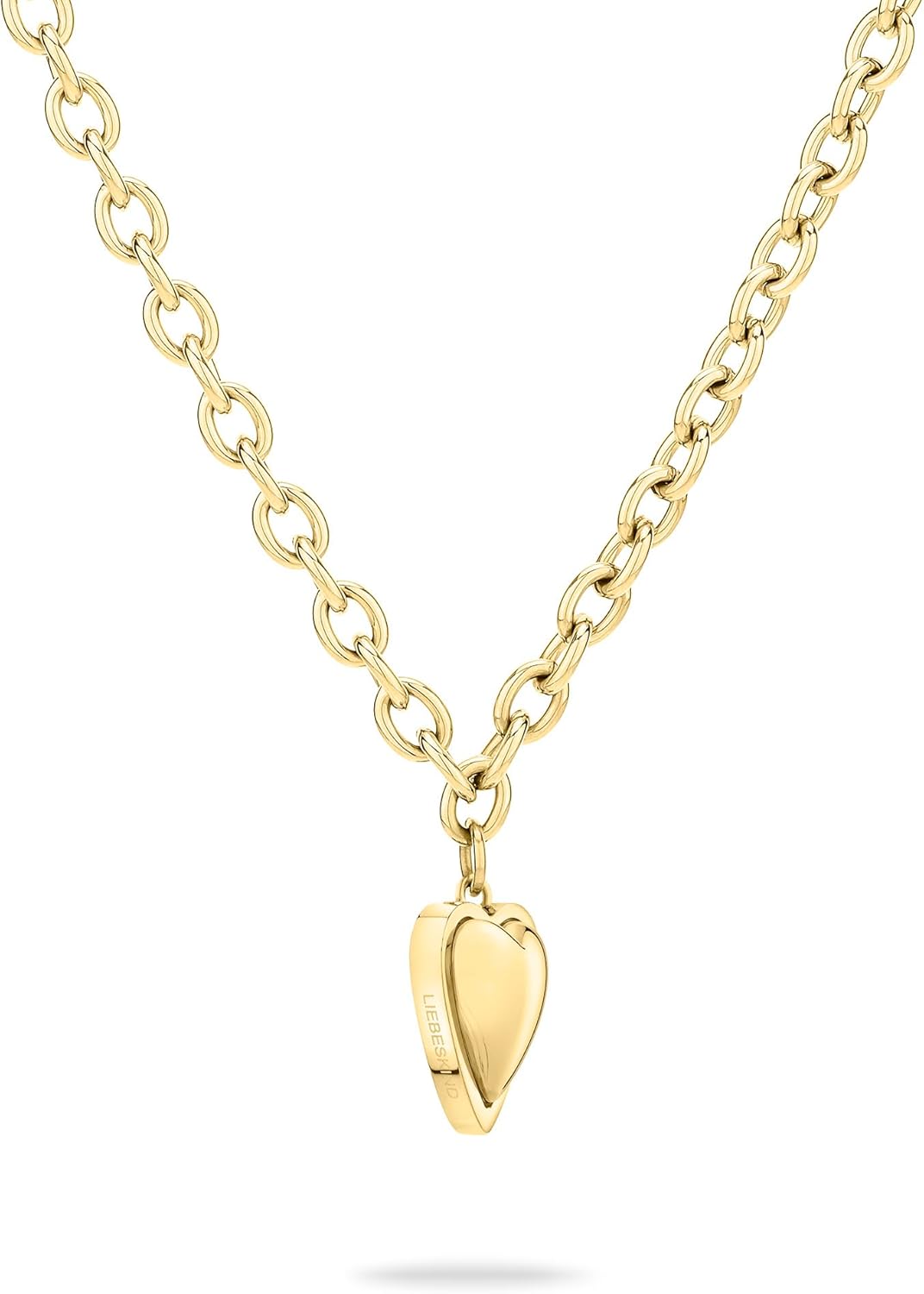 LIEBESKIND BERLIN Damen Schmuck mit Herz - Funkelnde Kette Gold