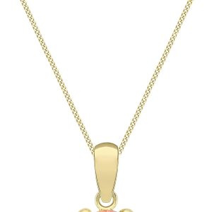 Amazon Essentials Halskette mit Anhänger aus 9-Karätigem Gold mit Geburtsstein (ehemals Amazon Collection) Orange/Januar