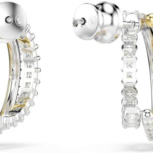Swarovski Hyperbola Kollektion, Gemischte Schliffe, Weiß Creolen