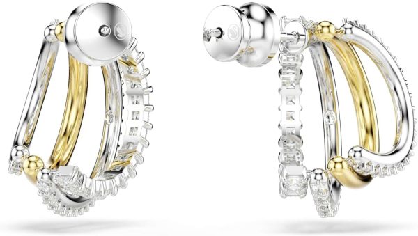 Swarovski Hyperbola Kollektion, Gemischte Schliffe, Weiß Creolen