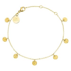 Purelei Malihini Coin Armband – Elegantes, verspieltes Damen Armband mit Plättchen – Edelstahl 18K vergoldet – Verstellbare Länge 16/17,5/19 cm – Hawaiianisch inspiriert & wasserfest