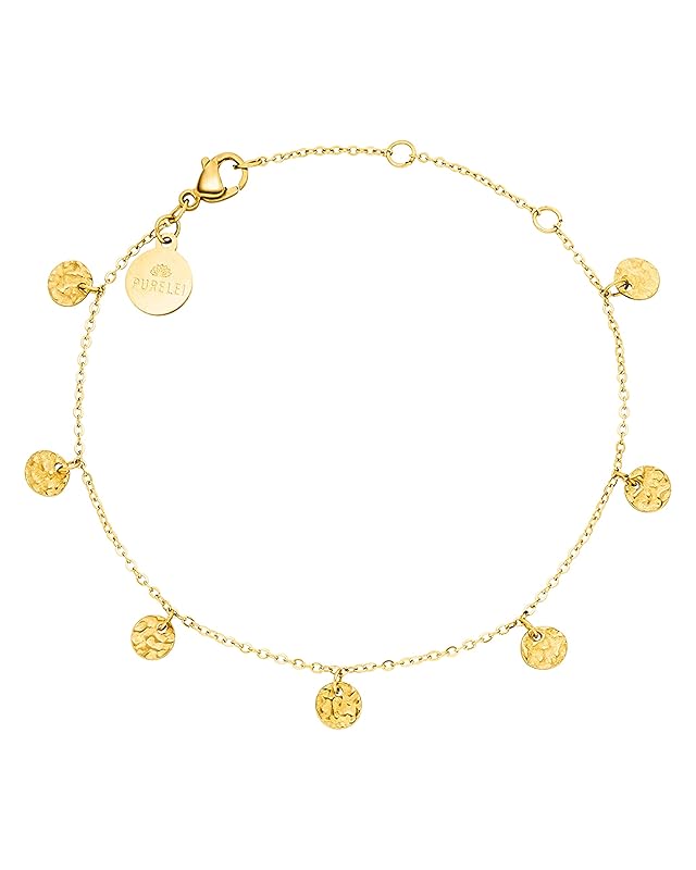 Purelei Malihini Coin Armband – Elegantes, verspieltes Damen Armband mit Plättchen – Edelstahl 18K vergoldet – Verstellbare Länge 16/17,5/19 cm – Hawaiianisch inspiriert & wasserfest