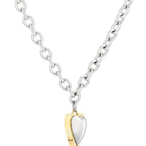 LIEBESKIND BERLIN Damen Schmuck mit Herz - Funkelnde Kette bicolor silber/gold