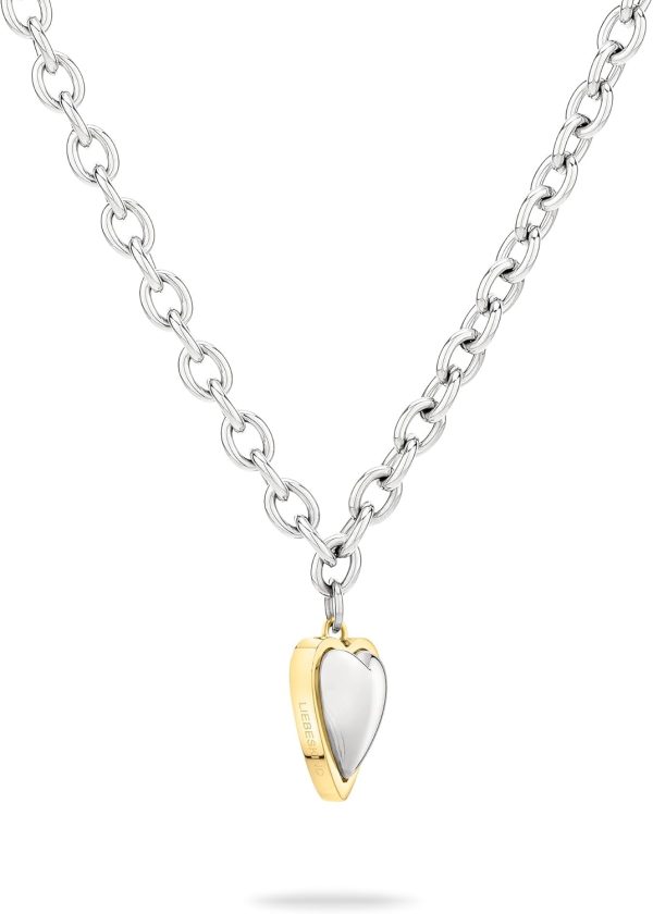 LIEBESKIND BERLIN Damen Schmuck mit Herz - Funkelnde Kette bicolor silber/gold