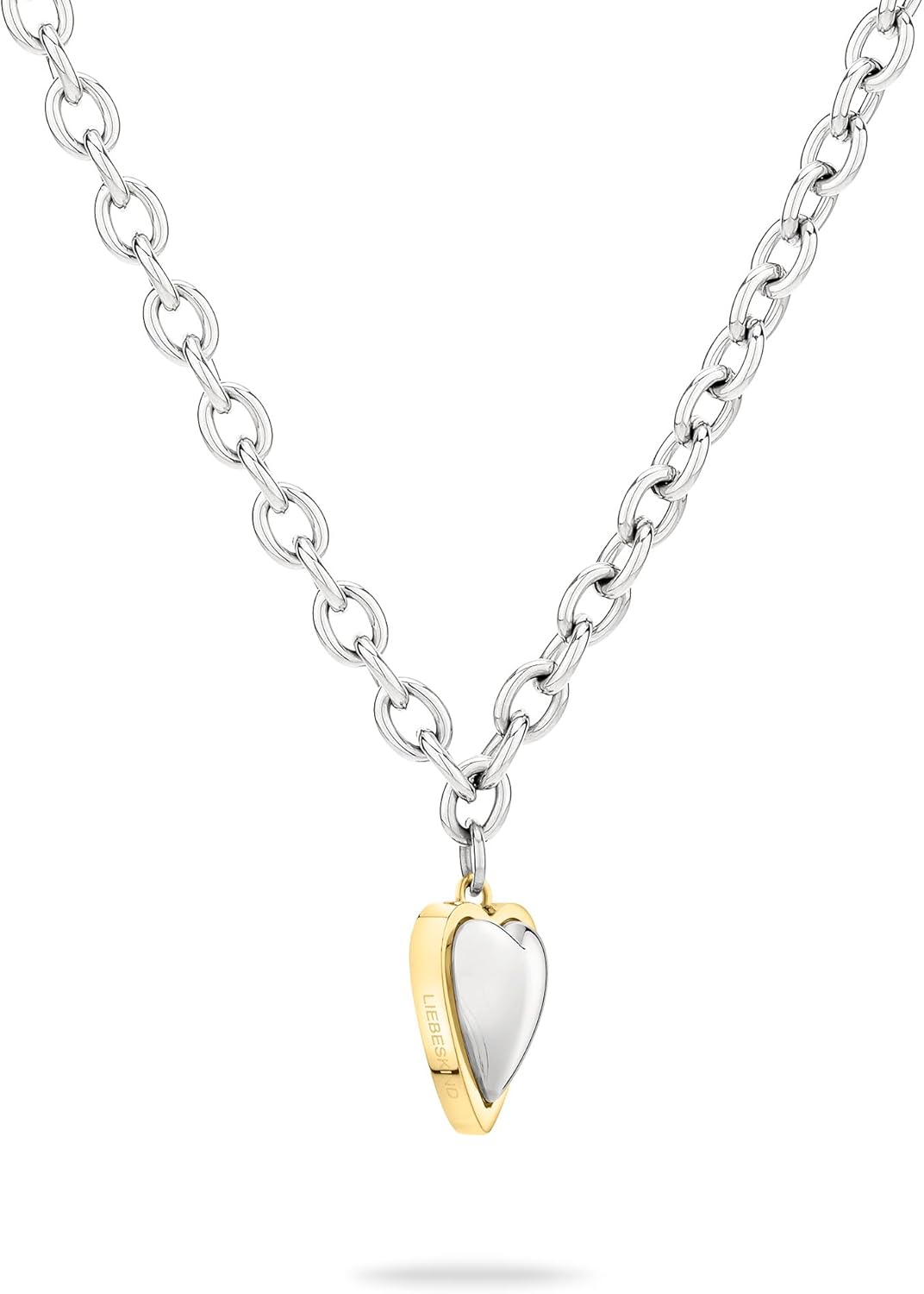 LIEBESKIND BERLIN Damen Schmuck mit Herz - Funkelnde Kette bicolor silber/gold