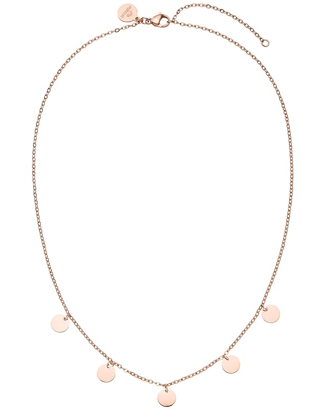Purelei Kalea Kette Damen – Halskette Damen aus langlebigem Edelstahl – Wasserfeste Kette mit Anhänger – 40-45 cm Länge verstellbar – Halskette für deinen individuellen Look Roségold